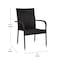 Flash Furniture Black Stacking Wicker Patio Armchairs, PK 2 2-TW-3WBE073-BK-GG - alternate 3